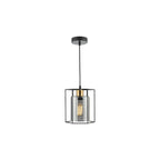 TAT0122 Tatum Pendant Matt Black and Smoked Glass