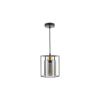 TAT0122 Tatum Pendant Matt Black and Smoked Glass