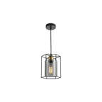 TAT0122 Tatum Pendant Matt Black and Smoked Glass