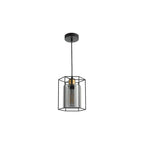 TAT0122 Tatum Pendant Matt Black and Smoked Glass