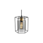 TAT0122 Tatum Pendant Matt Black and Smoked Glass