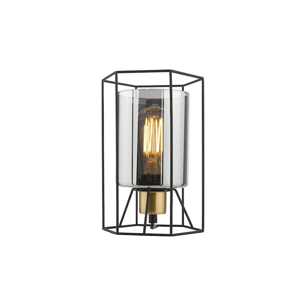 TAT0122 Tatum Pendant Matt Black and Smoked Glass