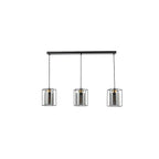 TAT0322 Tatum 3 Light Bar Pendant Matt Black and Smoked Glass