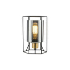 TAT4222 Tatum Table Lamp Matt Black and Smoked Glass