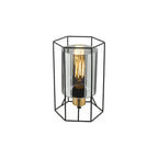 TAT4222 Tatum Table Lamp Matt Black and Smoked Glass