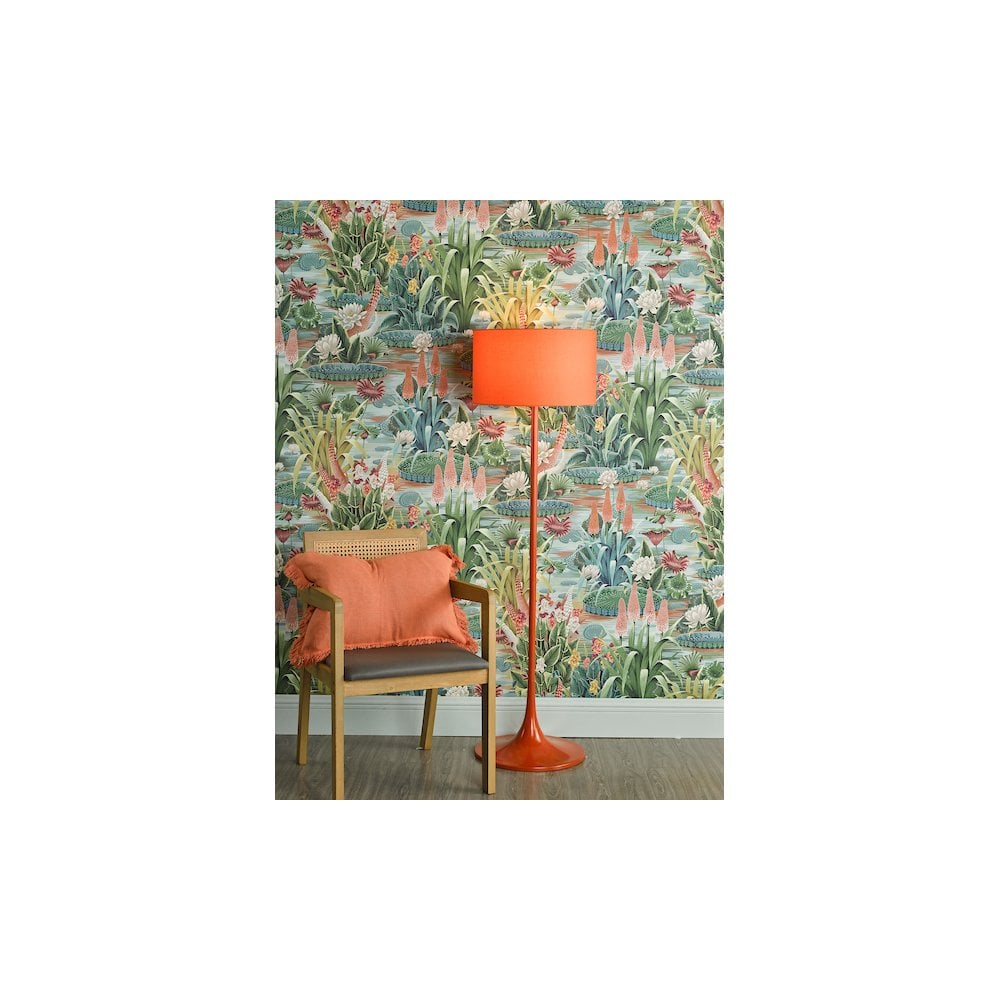 TOL4911 Toledo Floor Lamp Satin Orange With Shade