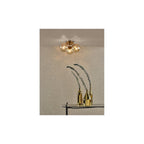 ULR5306 Ulrika 3 Light Semi-Flush Antique Brass and Amber Glass