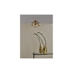 ULR5306 Ulrika 3 Light Semi-Flush Antique Brass and Amber Glass