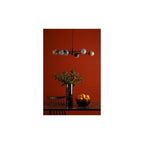 VIG0622-07L Vignette 6 Light Pendant Matt Black & Planet Style Glass