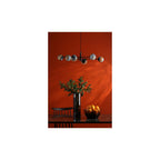 VIG0622-07L Vignette 6 Light Pendant Matt Black & Planet Style Glass