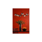 VIG0622-19 Vignette 6 Light Pendant Matt Black & Smoked/Clear Ribbed Glass
