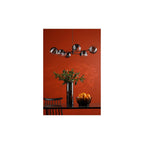 VIG0622-19 Vignette 6 Light Pendant Matt Black & Smoked/Clear Ribbed Glass