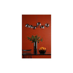 VIG0622-19 Vignette 6 Light Pendant Matt Black & Smoked/Clear Ribbed Glass