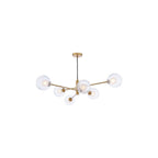 VIG0645-20 Vignette 6 Light Pendant Aged Brass & Clear/Opal Glass
