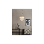 VIN2322-02 Vine 10 Light Pendant Satin Black & Opal Glass