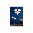 VIN2322-02 Vine 10 Light Pendant Satin Black & Opal Glass
