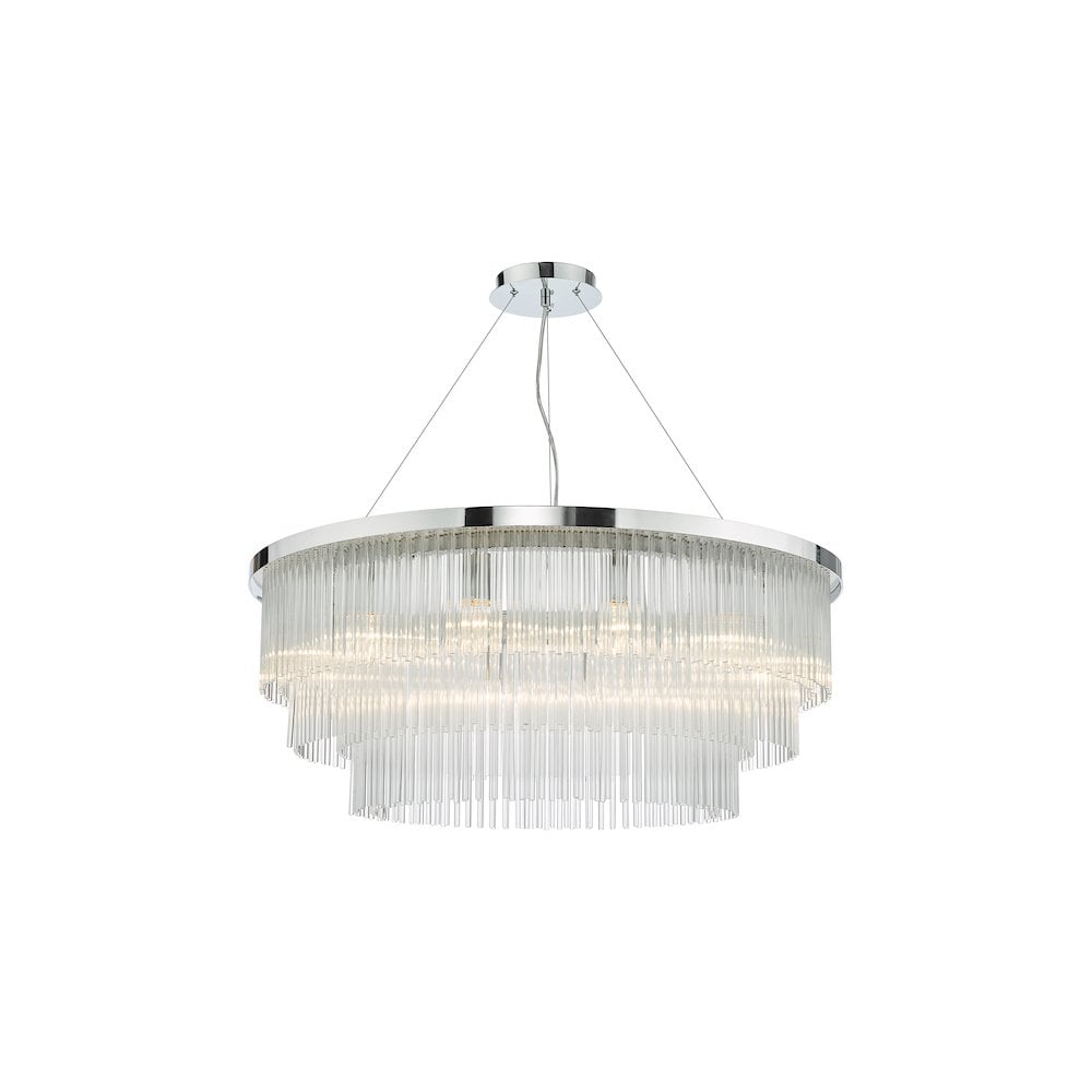 ALP1244 Alpheios 12 Light Chandelier Polished Chrome Glass