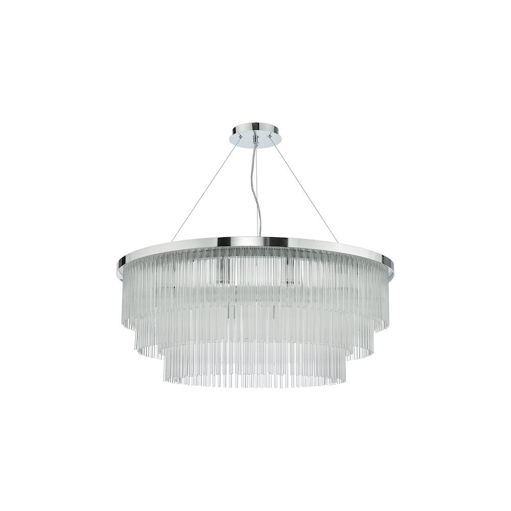 ALP1244 Alpheios 12 Light Chandelier Polished Chrome Glass