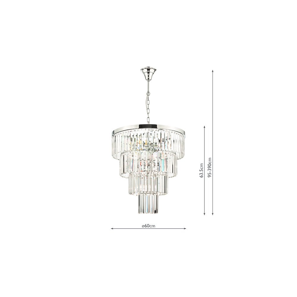 ANG0808 Angel 8 Light Pendant Polished Chrome Crystal