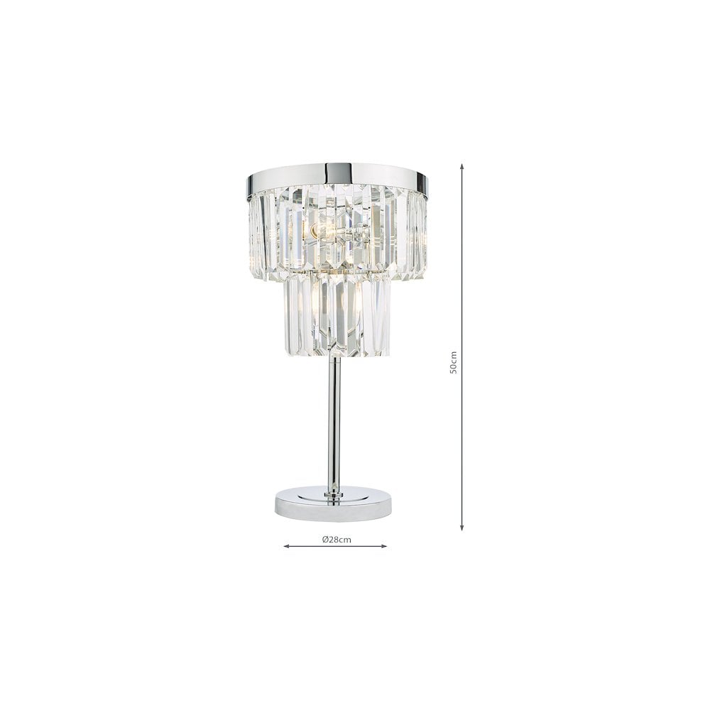 ANG4208 Angel 4 Light Table Lamp Polished Chrome Crystal