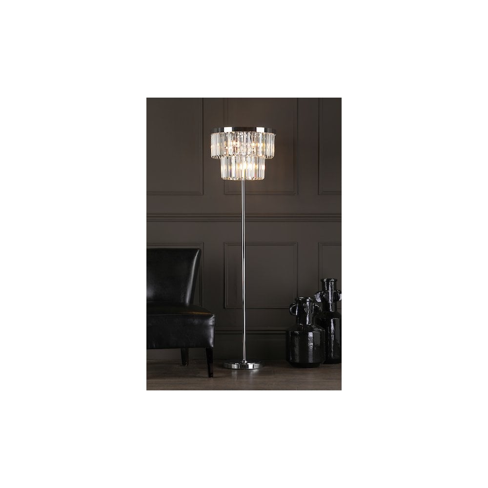 ANG4908 Angel 6 Light Floor Lamp Polished Chrome Crystal