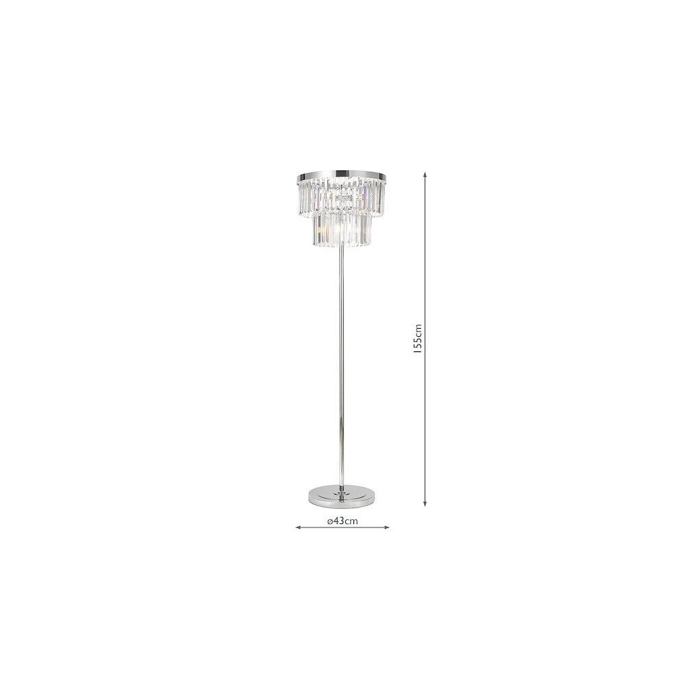 ANG4908 Angel 6 Light Floor Lamp Polished Chrome Crystal