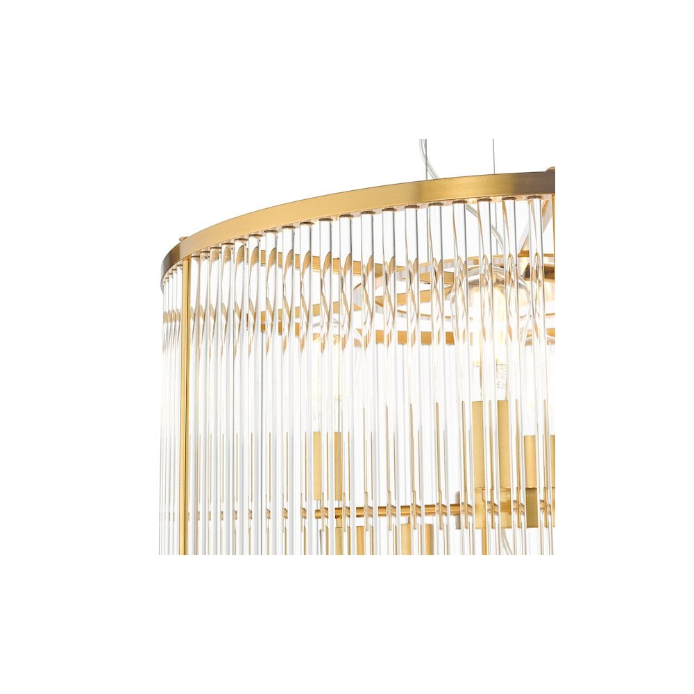 ELE1535 Eleanor 15 Light Chandelier Natural Brass Glass