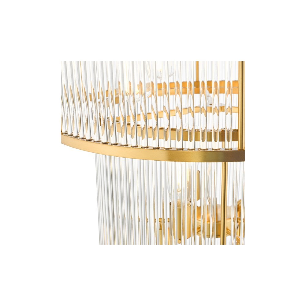 ELE1535 Eleanor 15 Light Chandelier Natural Brass Glass