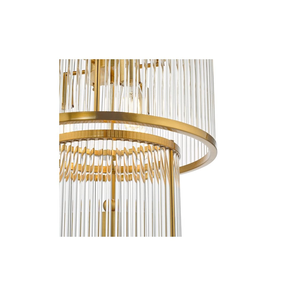 ELE1535 Eleanor 15 Light Chandelier Natural Brass Glass