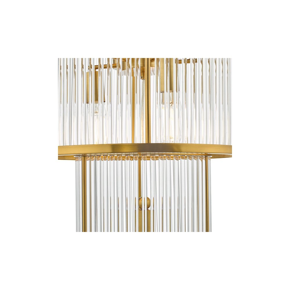 ELE1535 Eleanor 15 Light Chandelier Natural Brass Glass