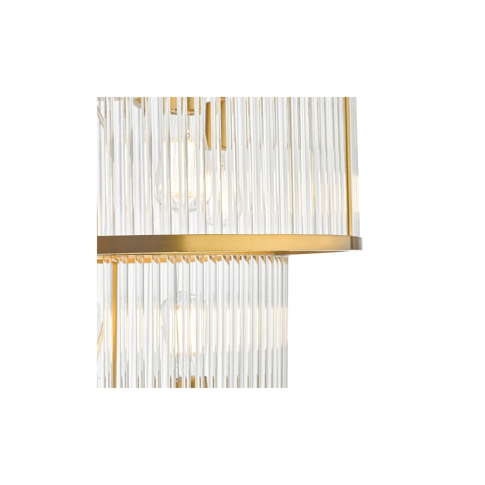 ELE1535 Eleanor 15 Light Chandelier Natural Brass Glass