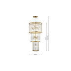 ELE1535 Eleanor 15 Light Chandelier Natural Brass Glass