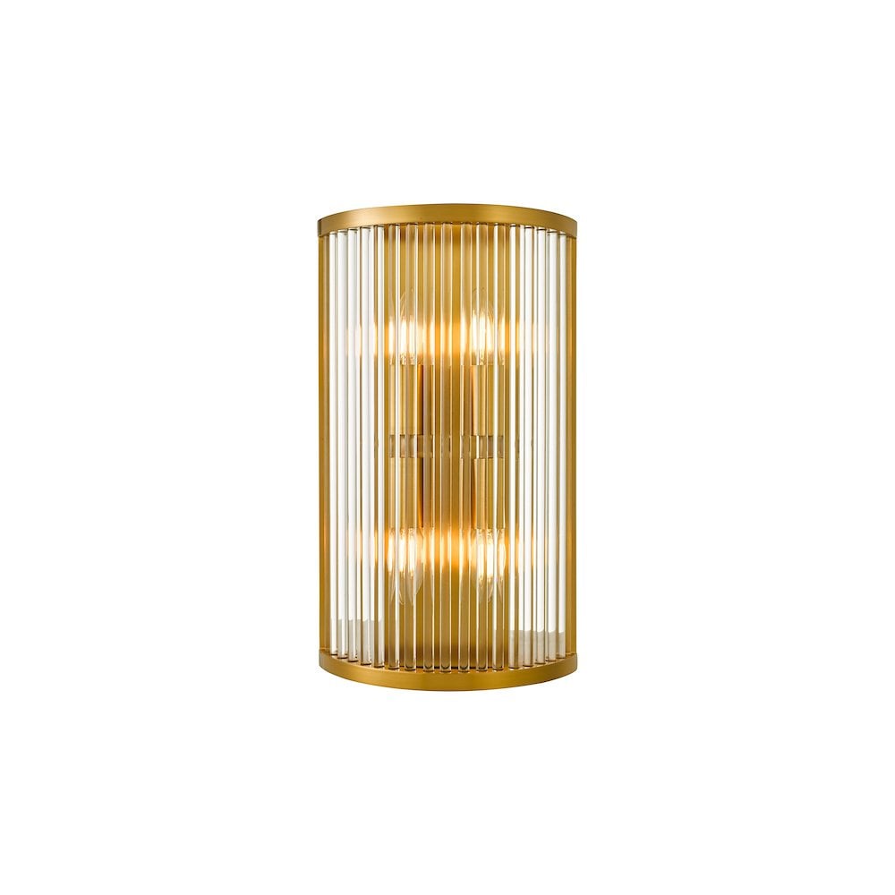 ELE3035 Eleanor 4 Light Wall Light Natural Brass Glass