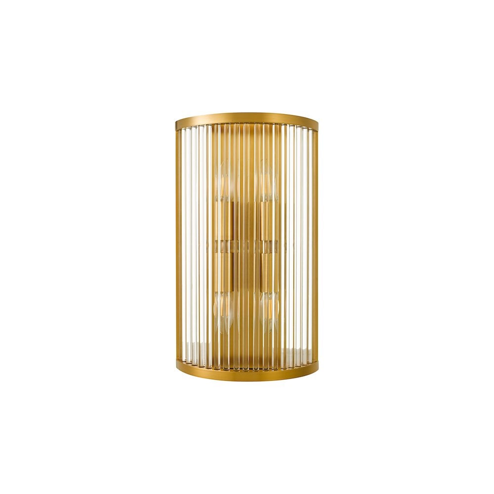 ELE3035 Eleanor 4 Light Wall Light Natural Brass Glass