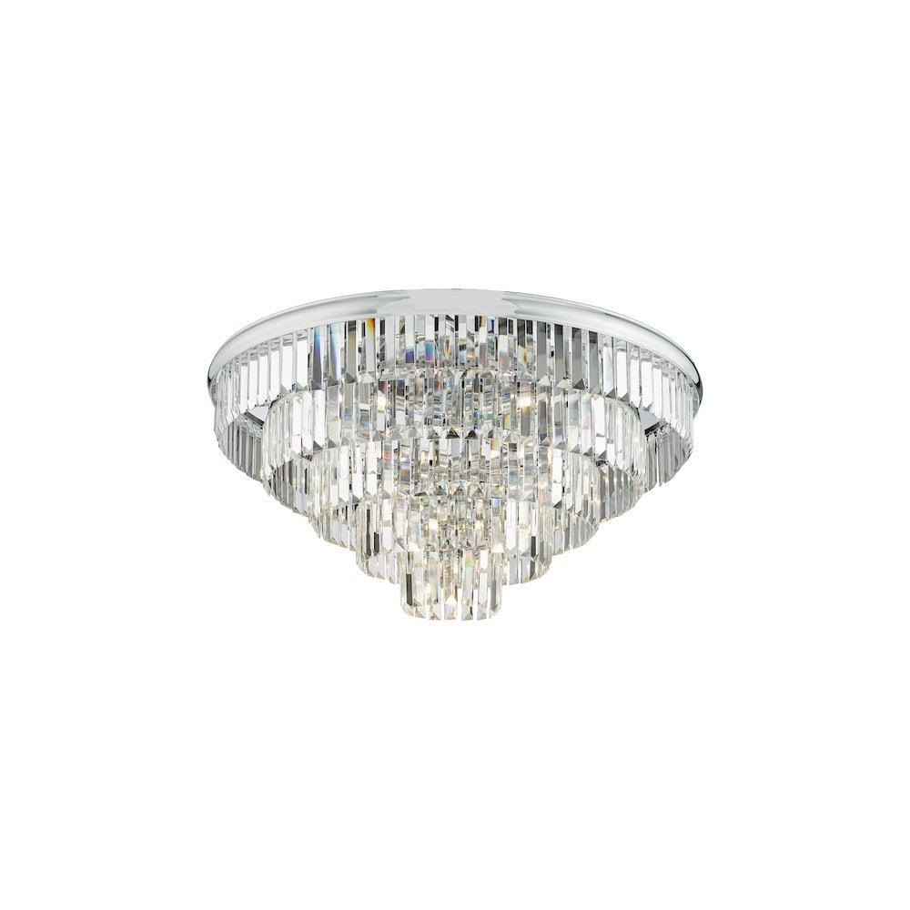 EUL6450 Eulalia 12 Light Flush Polished Chrome Crystal