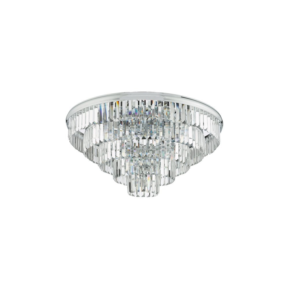 EUL6450 Eulalia 12 Light Flush Polished Chrome Crystal