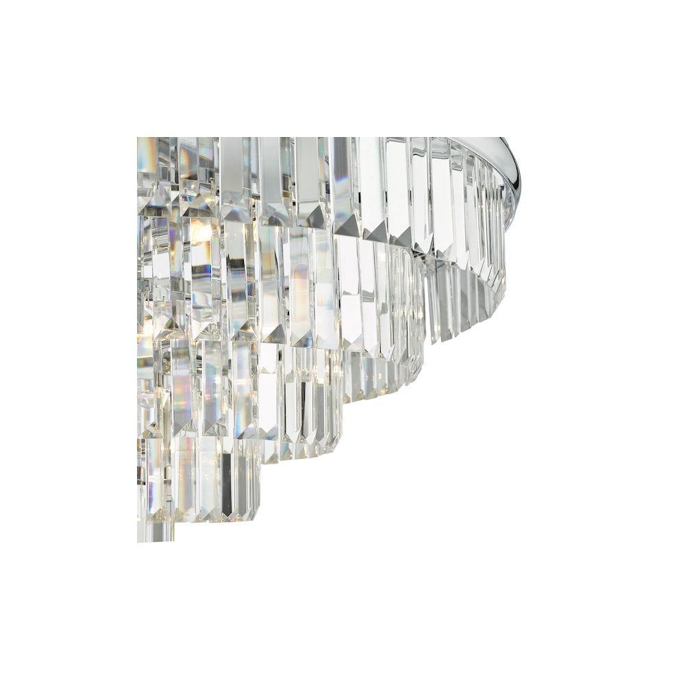 EUL6450 Eulalia 12 Light Flush Polished Chrome Crystal