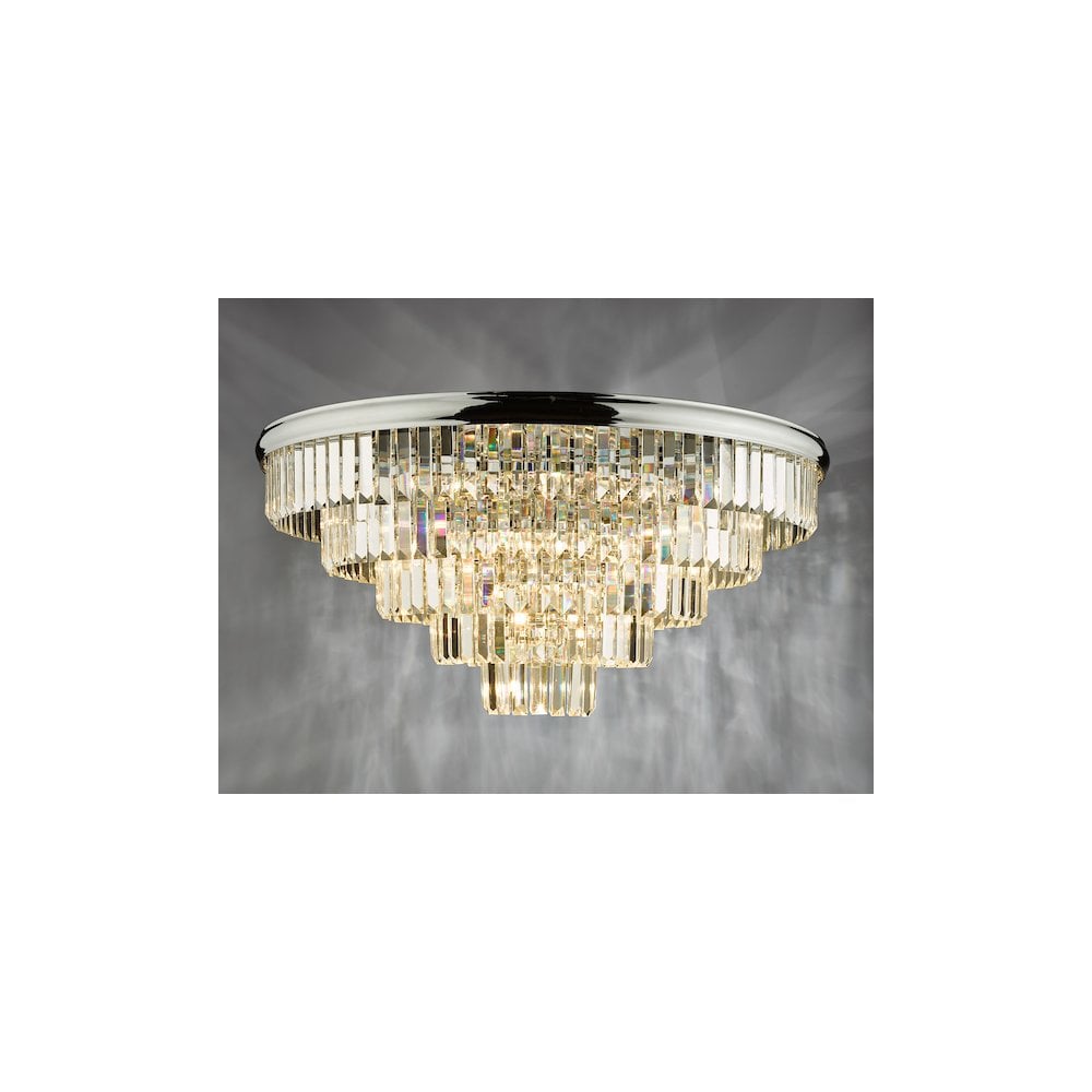 EUL6450 Eulalia 12 Light Flush Polished Chrome Crystal