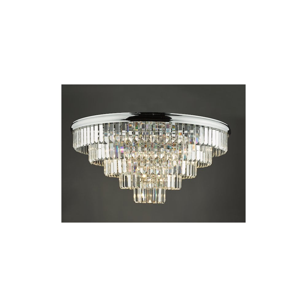 EUL6450 Eulalia 12 Light Flush Polished Chrome Crystal
