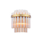 IMA0935 Imani 2 Light Wall Light Natural Brass and Champagne Glass