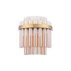 IMA0935 Imani 2 Light Wall Light Natural Brass and Champagne Glass
