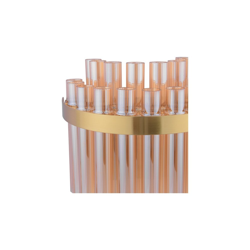 IMA0935 Imani 2 Light Wall Light Natural Brass and Champagne Glass
