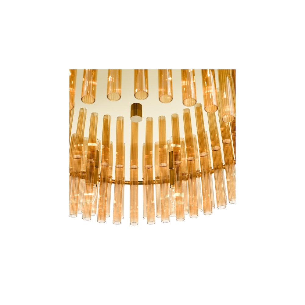 IMA1635 Imani 16 Light Pendant Natural Brass and Champagne Glass