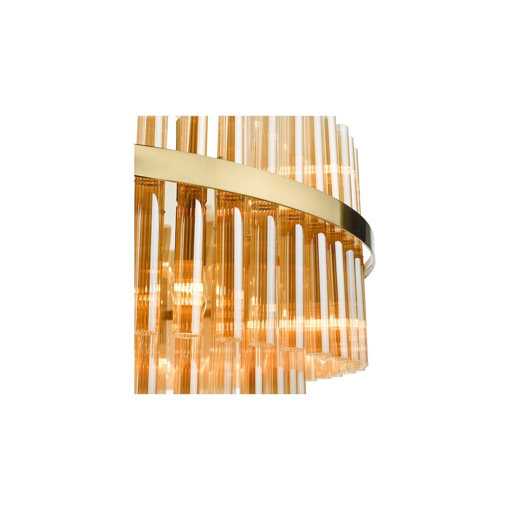 IMA1635 Imani 16 Light Pendant Natural Brass and Champagne Glass