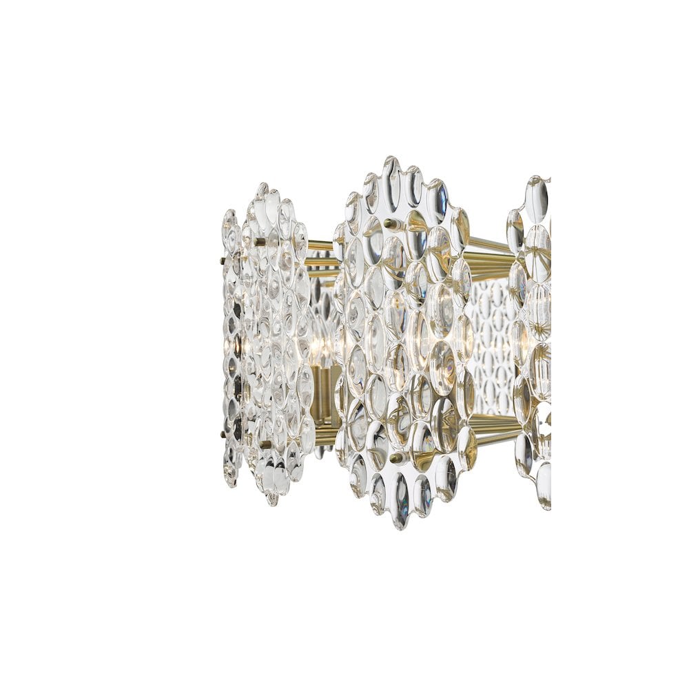 POR1575 Porthos 15 Light Pendant Antique Brass Glass
