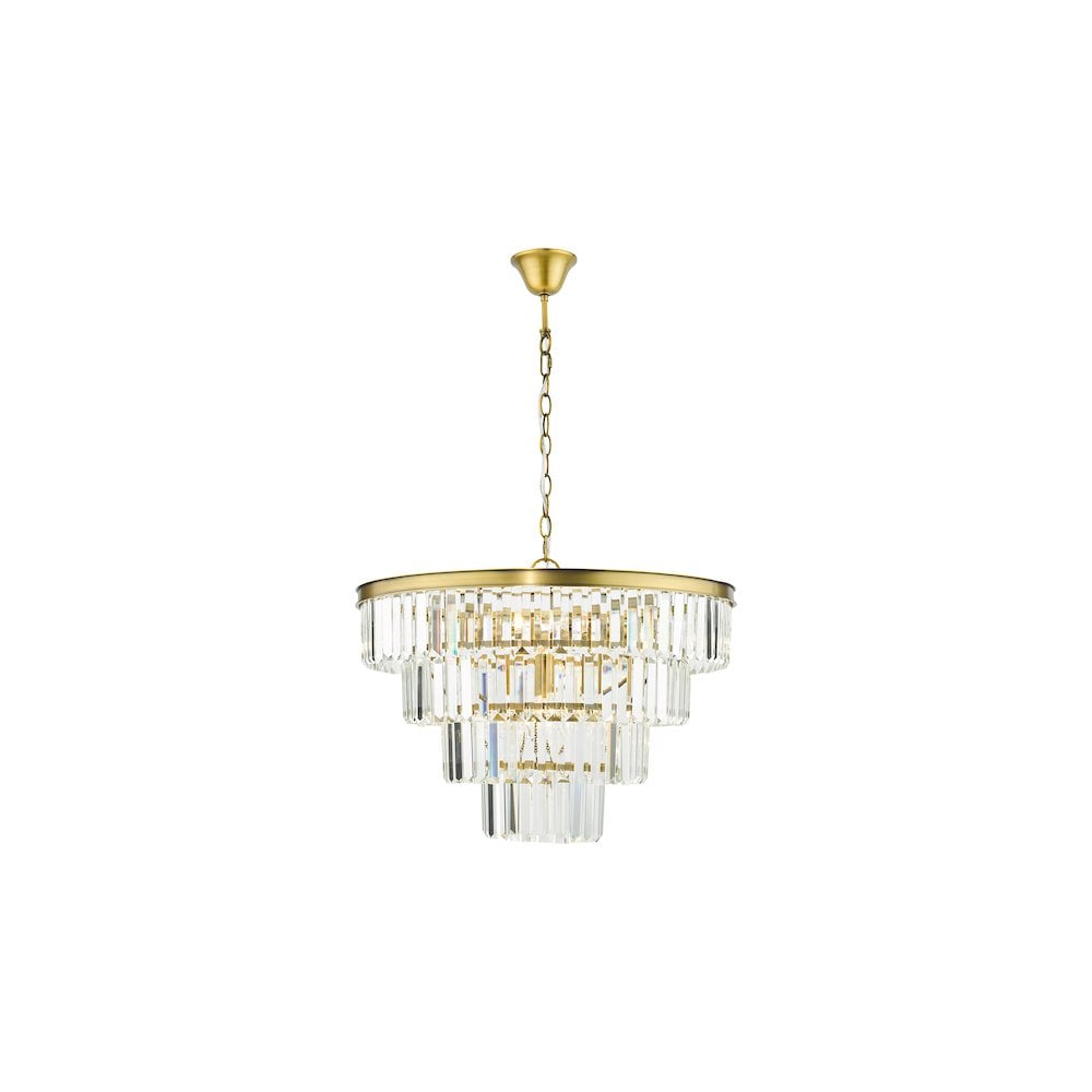 RHA0663 Rhapsody 6 Light Tiered Pendant Crystal and Bronze