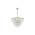RHA0663 Rhapsody 6 Light Tiered Pendant Crystal and Bronze