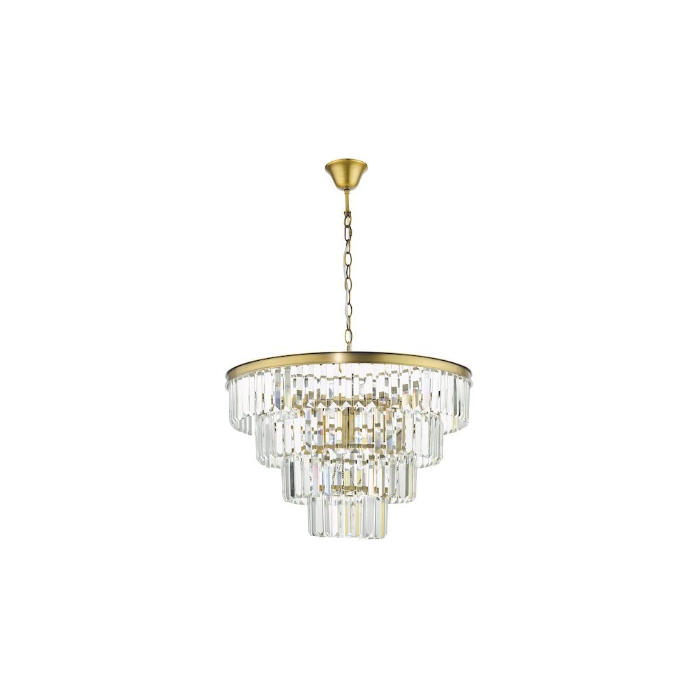 RHA0663 Rhapsody 6 Light Tiered Pendant Crystal and Bronze