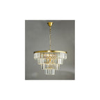RHA0663 Rhapsody 6 Light Tiered Pendant Crystal and Bronze