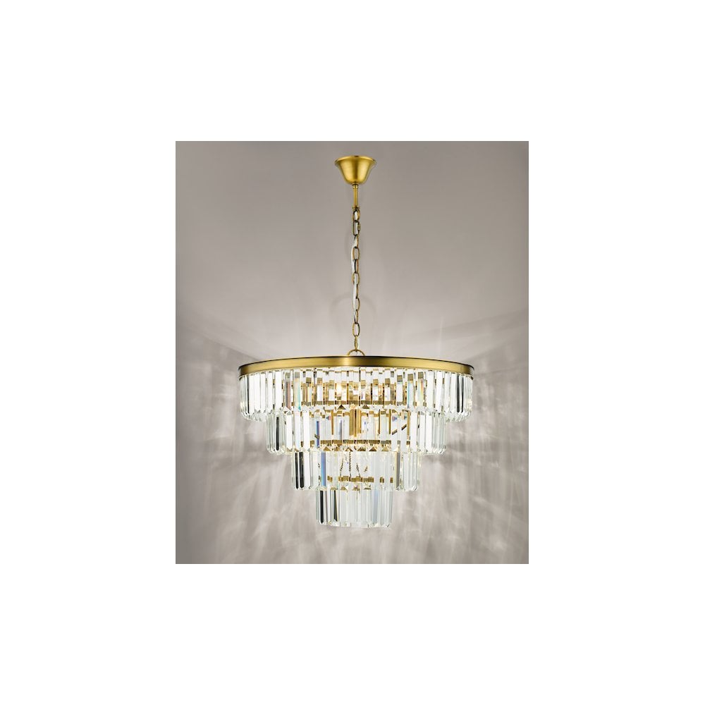 RHA0663 Rhapsody 6 Light Tiered Pendant Crystal and Bronze